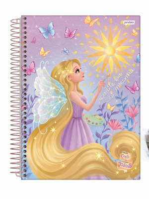 CADERNO 1 M ESPIRAL FADAS 80 FLS JANDAIA