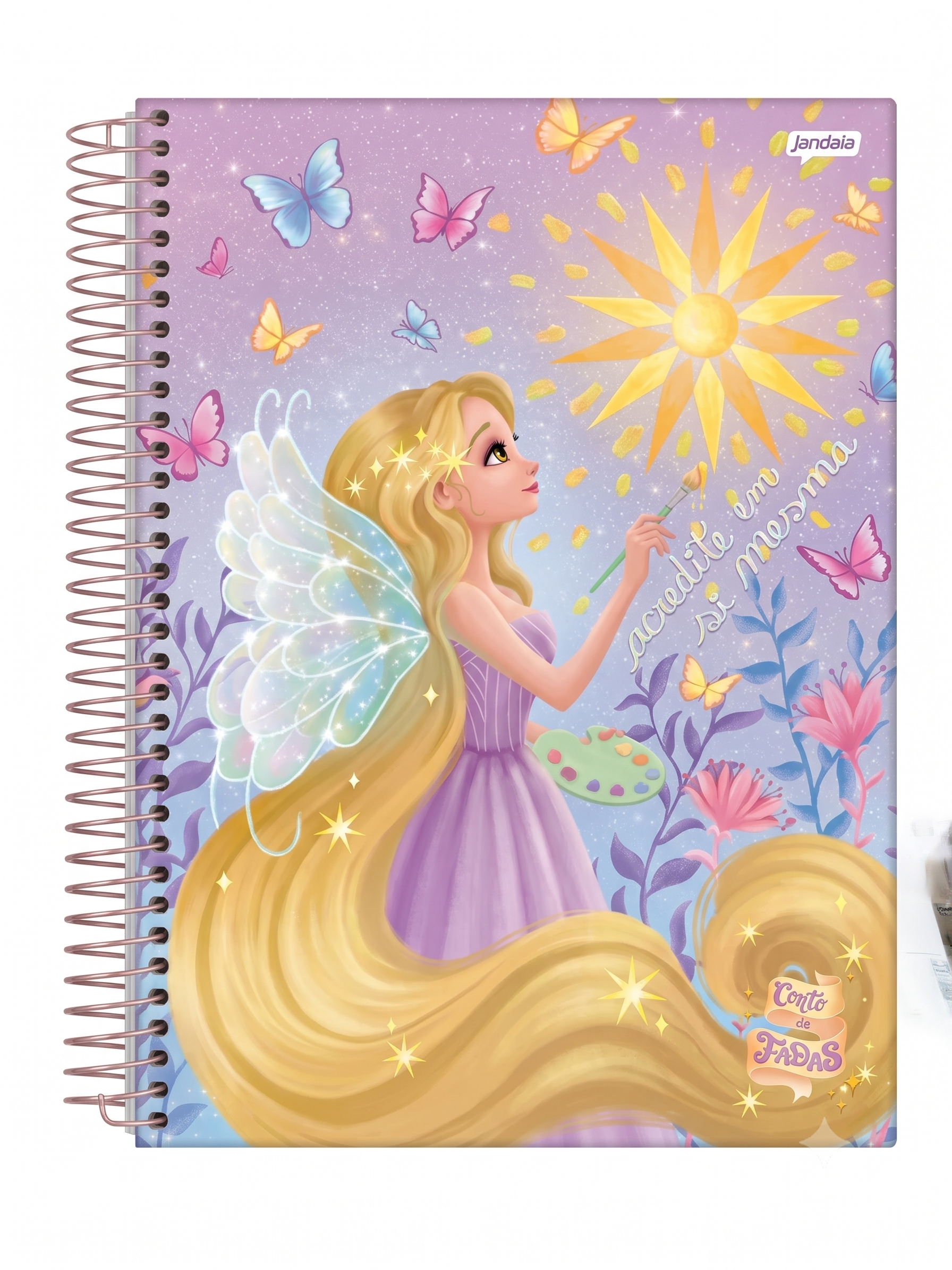 CADERNO 1 M ESPIRAL FADAS 80 FLS JANDAIA