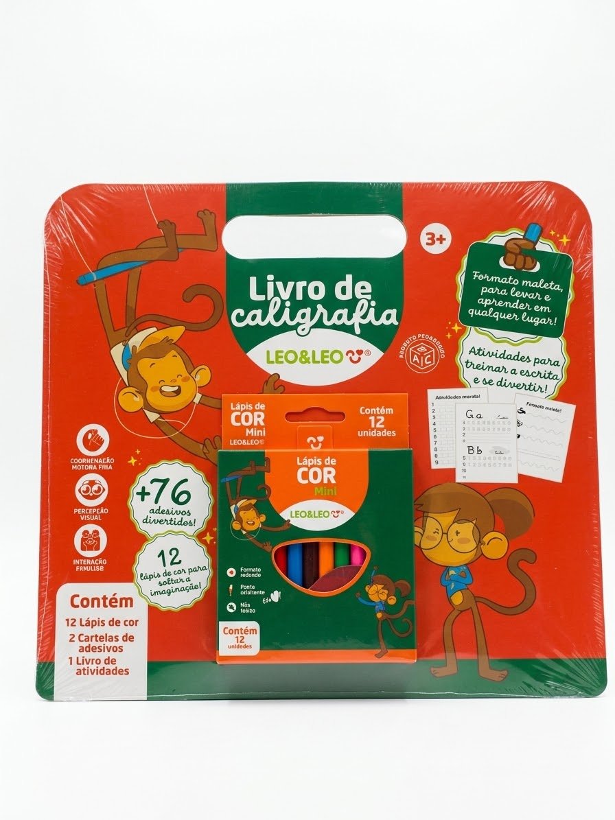 LIVRO COLORIR PEDAGOGICO CALIGRAFIA LEO E LEO