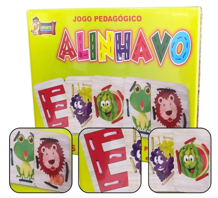 BRINQUEDO EDUCATIVO JOGO PEDAGOGICO ALINHAVO 5 PEÇAS URIARTE