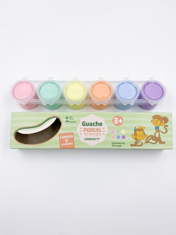 TINTA GUACHE PASTEL TRENDS 6 CORES LEO E LEO 