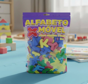 ALFABETO MOVEL LISO 4CMX5MM 150 PEÇAS LETRAS NUMEROS E SINAIS 15371