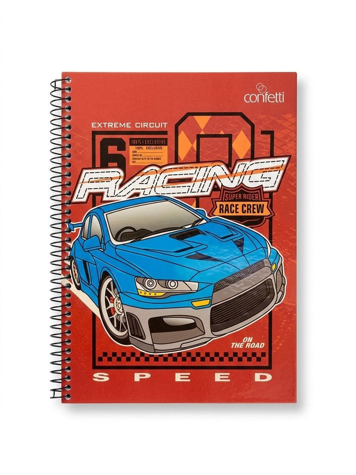 CADERNO UNIV 1M  CARROS CONFETTI 80 FLS