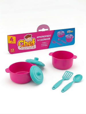 BRINQUEDO EDUCATIVO KIT APRENDENDO COZINHAR 4 PEÇAS