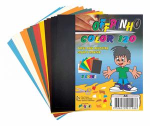 PAPEL CRIATIVO COLOR 120 A4 25 FLS 8 CORES 7435